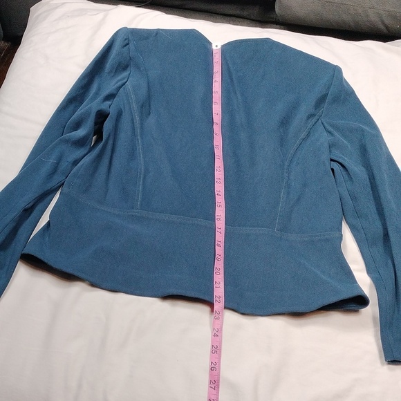 Leslie Fay Womens Bluish Green Blazer - Picture 8 of 10